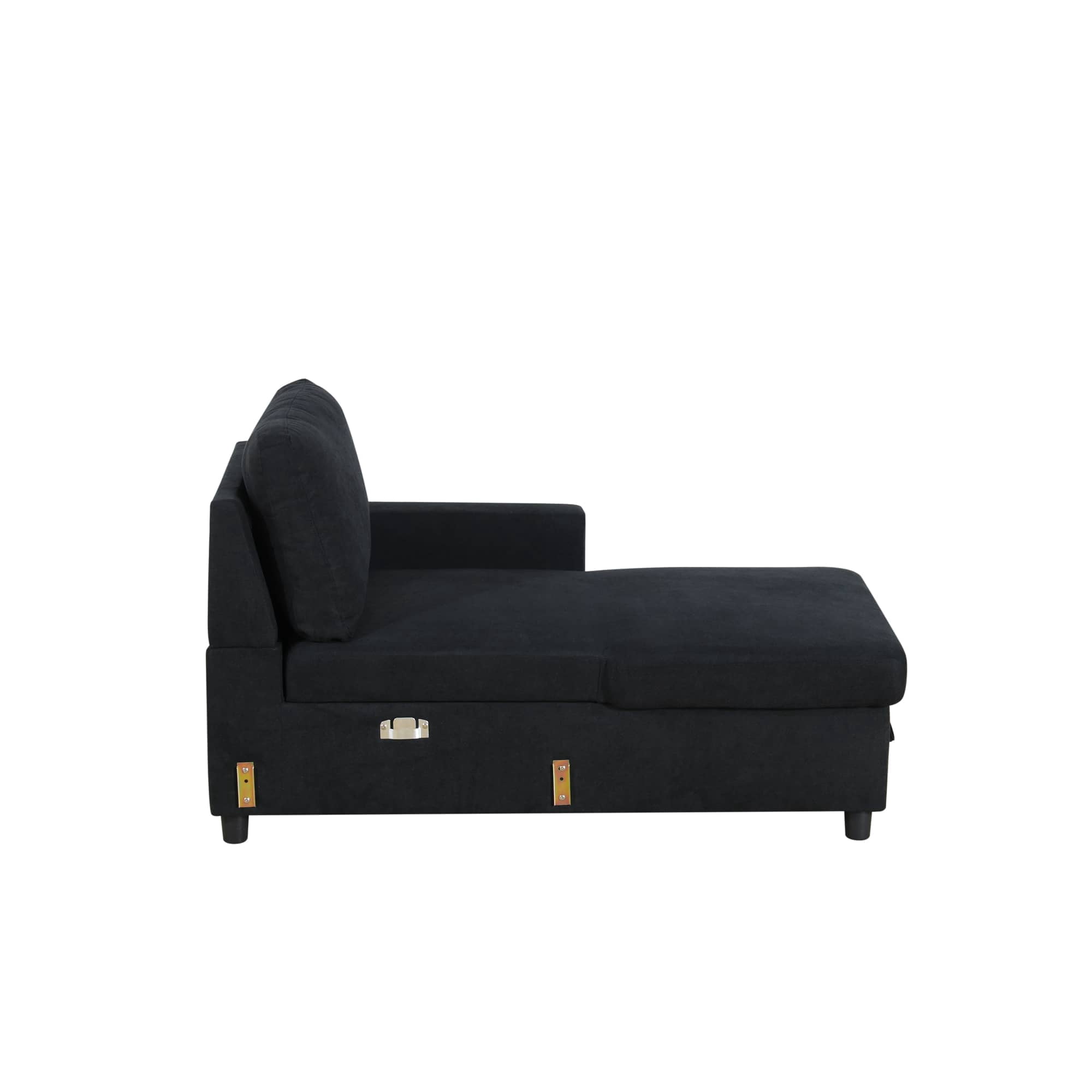 MAYEERTY Black Flannelette 2-Piece Couch - Living Room Sofabed