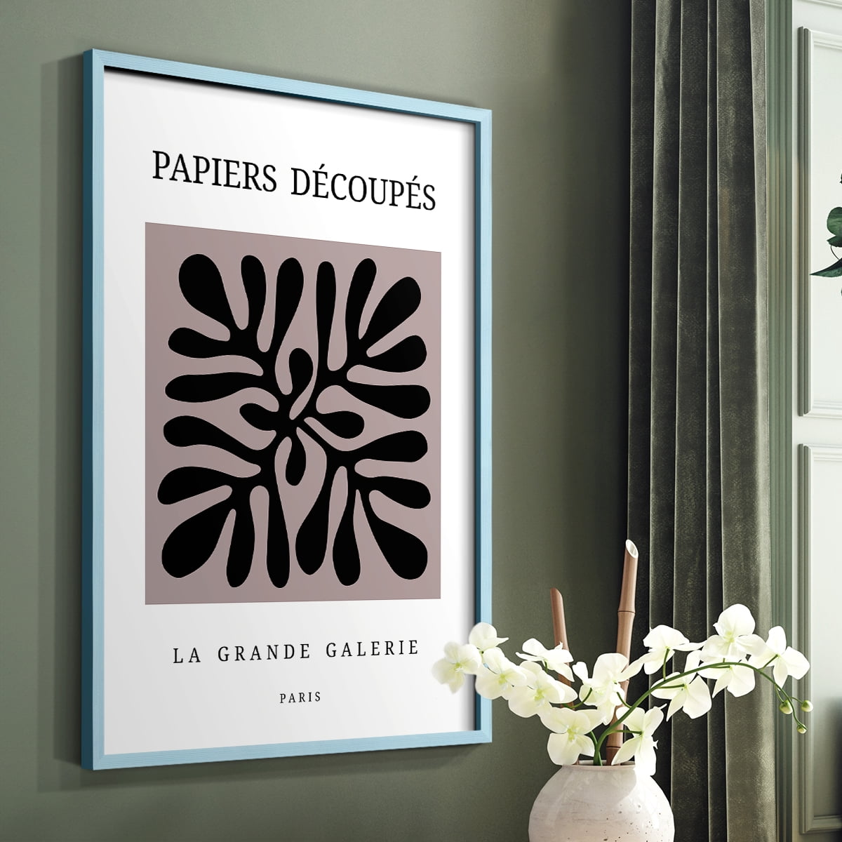 Matisse CCCXCV in Blue Solid Wood 8 x 10 Framed Print
