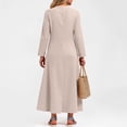 thumbnail image 7 of zaveiop Women's Long Sleeve V-Neck Loose Plain Maxi Dresses Casual Long Dresses with Pockets (Light Pink, XXL), 7 of 7