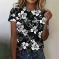 thumbnail image 2 of Otvok Summer T-Shirt Women'S Short Sleeve Vintage Floral Print Casual Round-Neck Plus Size Blouses, 2 of 6