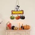thumbnail image 6 of HaoXun Spooky LED Illuminated Wooden Pumpkin Halloween Door Sign - Battery Operated Wall Hanging Decor for Party, Front Porch & Indoor Wall Decoration, 6 of 9