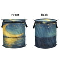 thumbnail image 2 of WOBOGO Moon Stars Oil Painting Pattern Foldable Laundry Baskets with Carry Handle Zipper Closure Travel Bathroom College Dorm Essentials, 2 of 7