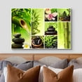 thumbnail image 3 of wall26 Canvas Print Wall Art Tropical Bamboo Forest Massage Stone Jungle Flowers Yoga Nature Photography Realism Rustic Scenic Landscape Colorful for Living Room, Bedroom, Office - 24"x36", 3 of 5