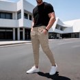 thumbnail image 5 of Yungyresw Men's Slim Jogger Pants Tapered Athletic Sweatpants For Jogging Running Gym Workout Comfortable Casual Fall Outfits Camel XL, 5 of 8