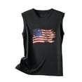 thumbnail image 4 of Wycnly Womens 4th of July Tank Tops Independence Day Patriotic Loose Comfy Racerback Shirts Vest Summer Fashion American Flag Print Round Neck Sleeveless Blouse Black l, 4 of 5