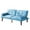 Blue, variant on Aukfa 68" Square Arm Futon Convertible Sofa Bed for Home Office, PU Leather, Tufted Back, Gray