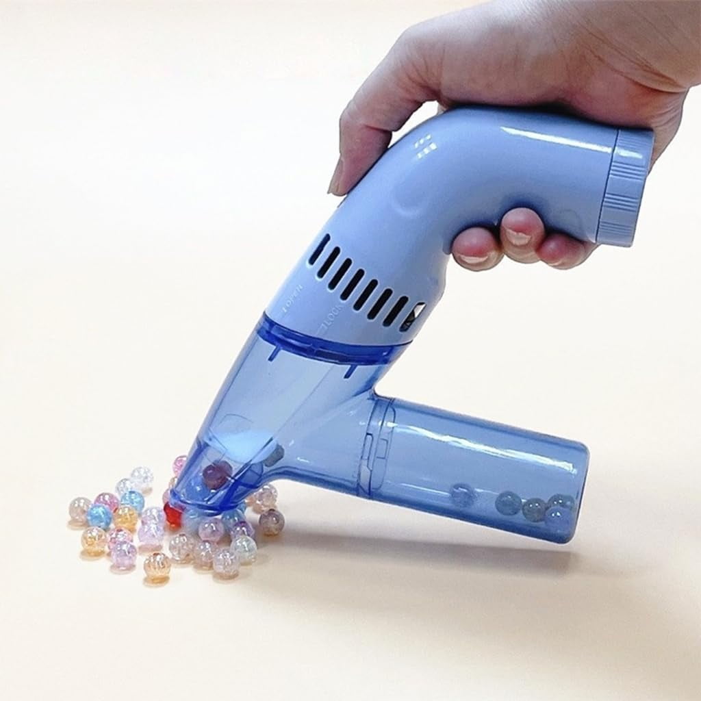 Air Duster and Vacuum Cleaner, Electric Bead Sucker Bug Vacuum, Handheld Vacuum Cleaner, Wet and Dry Use for Window Sofa Corner Home Door Crack Car and Desk(Blue)