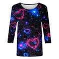 thumbnail image 2 of gakvbuo Valentine Day Shirt for Women Trendy 3/4 Sleeve Tunic Tops Cute Graphic Tees Round Neck Casual Funny Shirts Tops Blouse, 2 of 5