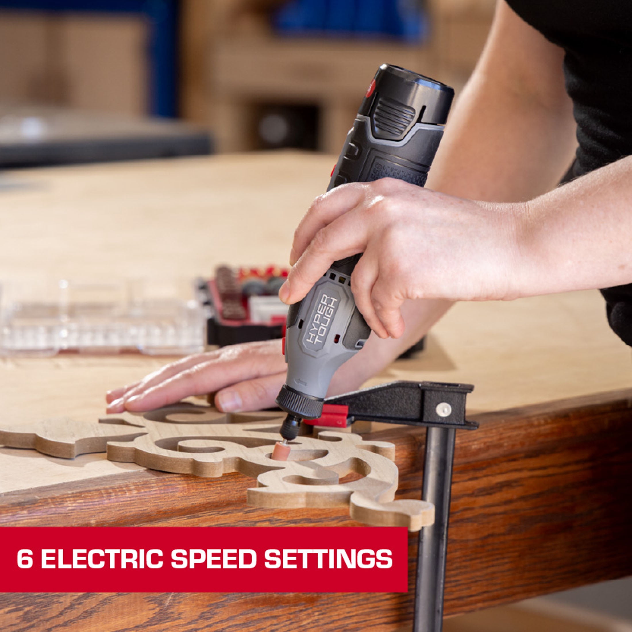 Hyper Tough 12V Rotary Tool with 2.0Ah Battery