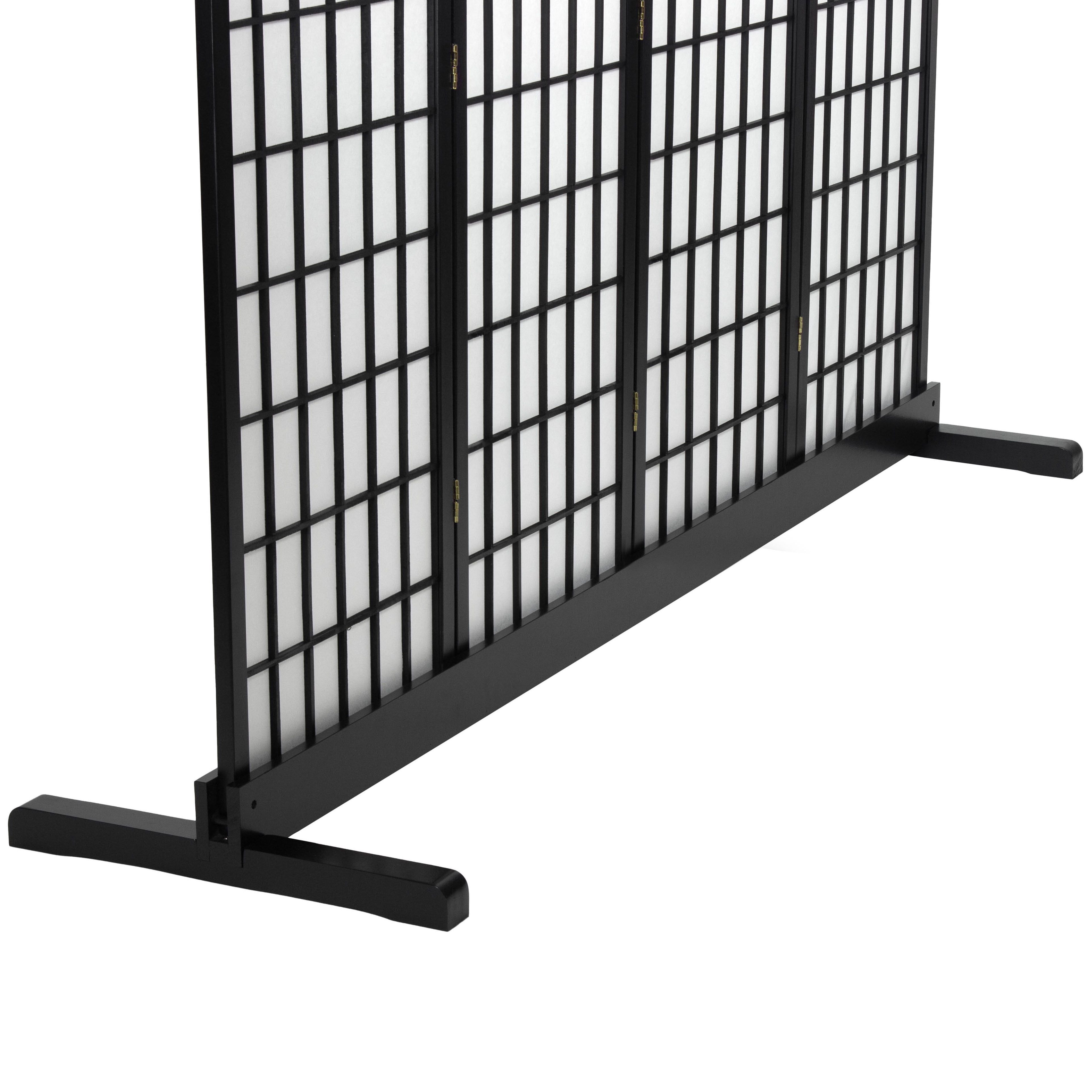 Room Divider Stand Black 4 Panel