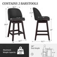 thumbnail image 5 of LUE BONA 26'' Swivel Bar Stools Set of 2, Counter Stools with Back & Footrest for Kitchen,Black, 5 of 8