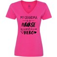 thumbnail image 3 of Inktastic My Grandma is a Nurse and a Hero Women's V-Neck T-Shirt, 3 of 5