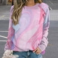 thumbnail image 2 of Sweatshirt For Womens Crewneck Colorful Marble Pattern Hoodies Teen Girls Cute, 2 of 7