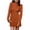 Orange, variant on Buigttklop Sweaters for Women Women'S Autumn and Winter Casual Loose Warm Solid Color Long Sleeve Round Neck Long Sleeve Sweater Dress Wine