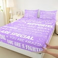 thumbnail image 3 of Manfei Romantic Love Heart Bed Sheets for Teens, Purple Anniversary King Sheets, Inspirational Quotes Sheet Set, Ultra Soft Home Decor, 4-Piece, 3 of 7