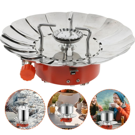 Pretyzoom Camping Stoves Portable Outdoor Portable Wind-Resistant Furnace Silver Aluminum Alloy 1Pcs