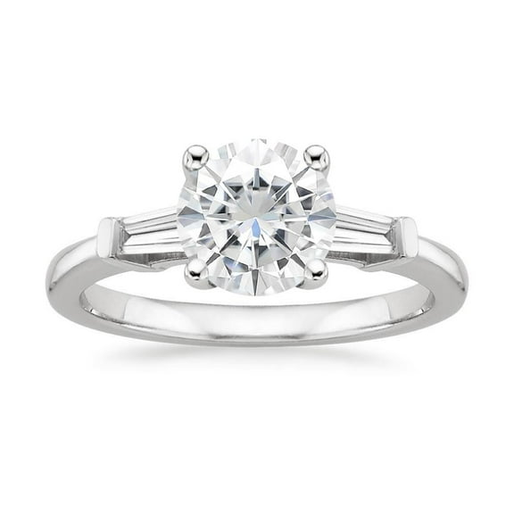 Arista 1.00 ct Round Swarovski Diamonds Women' Engagement Ring in Sterling Silver