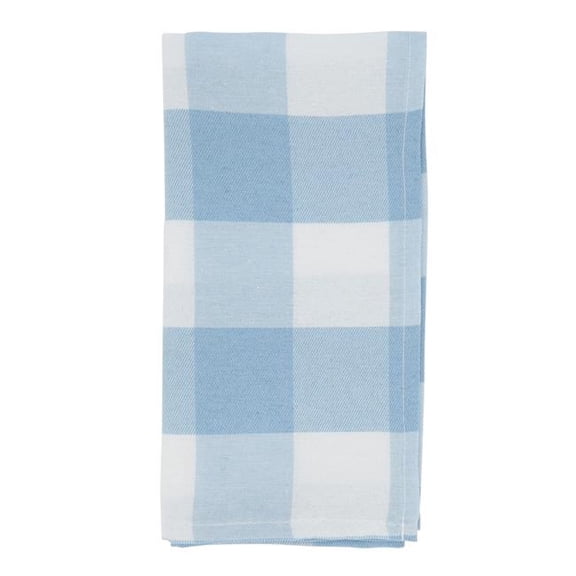 20 in. Buffalo Plaid Cotton Blend Square Table Napkins, Black - Set of 4