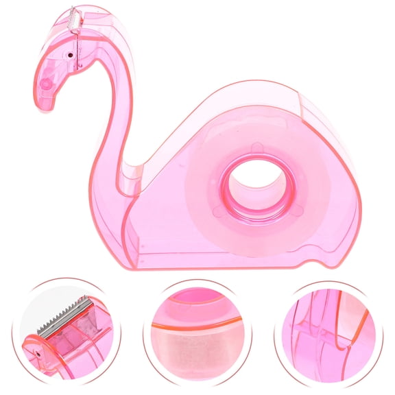 ETHZZLE 1Set Portable Pink Tape Dispenser Desk Tape Cutter Lightweight and Design