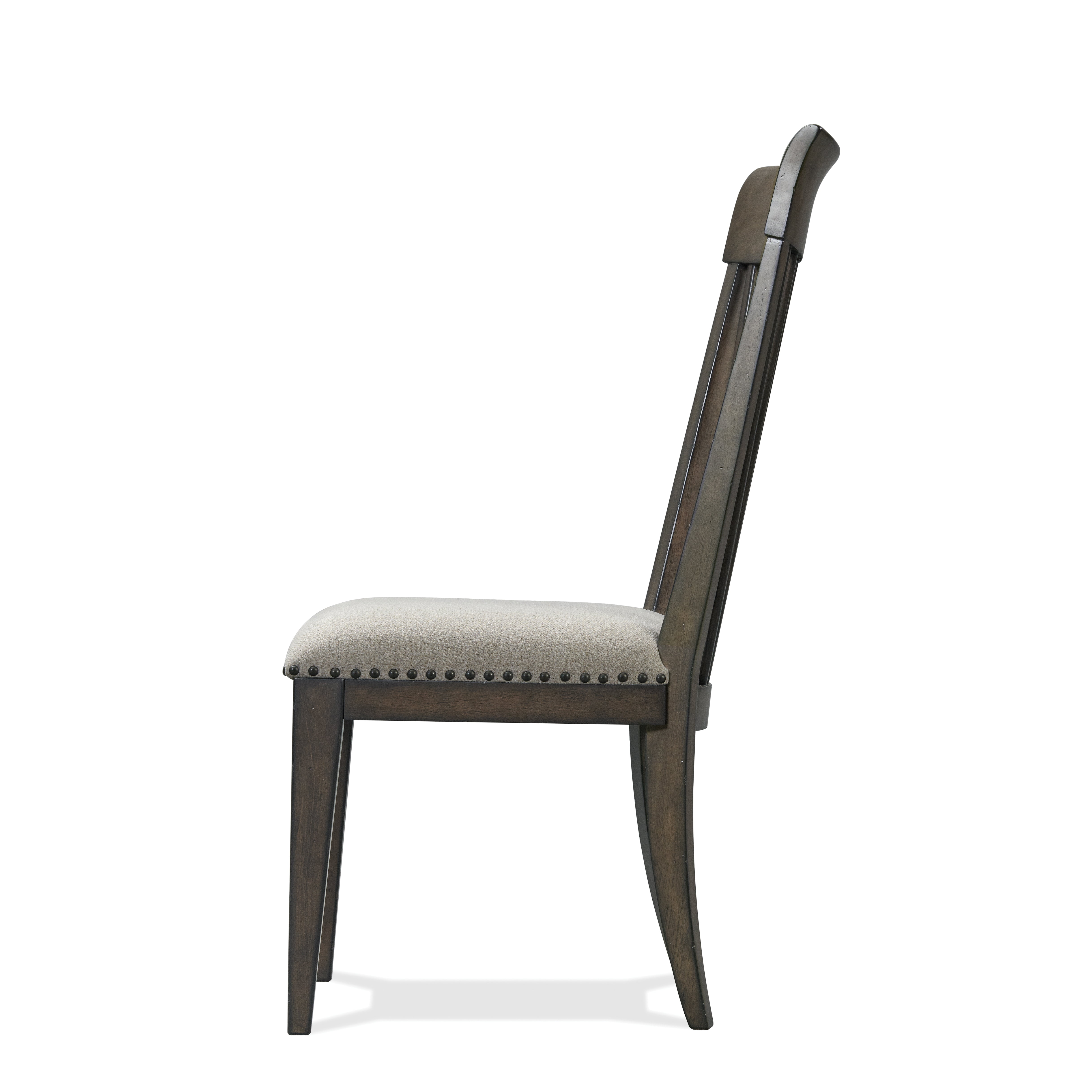 Roundhill Furniture Grant Nailhead Trim Upholstered Dining Chairs, Set of 2, Beige