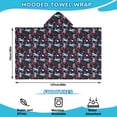 thumbnail image 2 of Dark Colorful Unicorn Pattern Hooded Bath Towel，50"x30" for Ages 3 To 12 Kids, Quick Dry Lightweight Soft Microfiber Hood Beach Towel Cover Up for Kids, 2 of 7