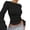 Black, variant on Womens T Shirts Long Sleeve Crew Neck Slim Fit Basic Tops Work Spring Outfits Clothes Women Size M