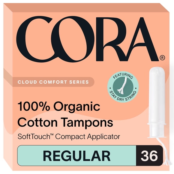 Aplicador orgánico Tampons Cora de absorción regular x36