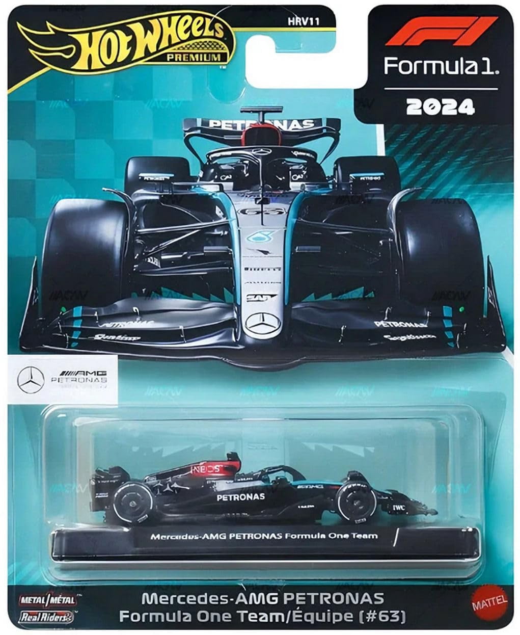 Hot Wheels Formula 1 2024 Die-Cast Racing Cars Set of 6, McLaren, Mercedes-AMG Petronas, Red Bull Racing, Visa Cash App RB Teams HRV11-956H