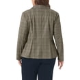 thumbnail image 3 of Plus Size Blazers for Women Business Casual Plaid Notched Lapel Long Sleeve Button Jacket with Pockets 2X Brown, 3 of 6