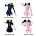 thumbnail image 3 of Wweixi Swimsuit Soft Fabric Slimming Line Hem Color Contrast And -line Skirt Navy short sleeved L, 3 of 6