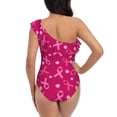 thumbnail image 5 of Sikiie Breast Cancer Awareness6 Print Women One Piece Swimsuits Tummy Control One Shoulder Bathing Suits Ruffle Swimwear, From S to XXL-Medium, 5 of 6
