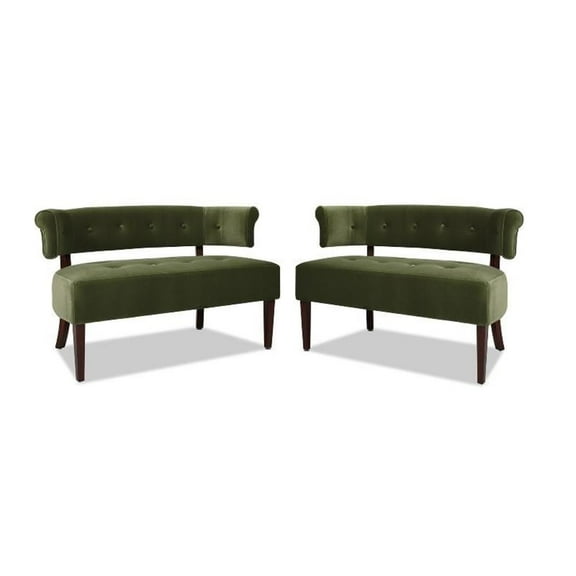 2 Piece Olive Green Jared Bench Settee Set