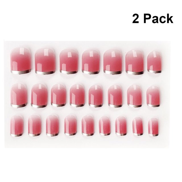 UPGRATOR 2 Boxes Easy to Apply Nail Tips Color Gradient Press On Fake Nails for Girls at Festivals and Parties