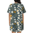 thumbnail image 3 of Picia Flowers and Bee Pajamas Sets for Women Soft Short-Sleeved Pjs with Lounge Shorts Two Piece Sleepwear-Medium, 3 of 9