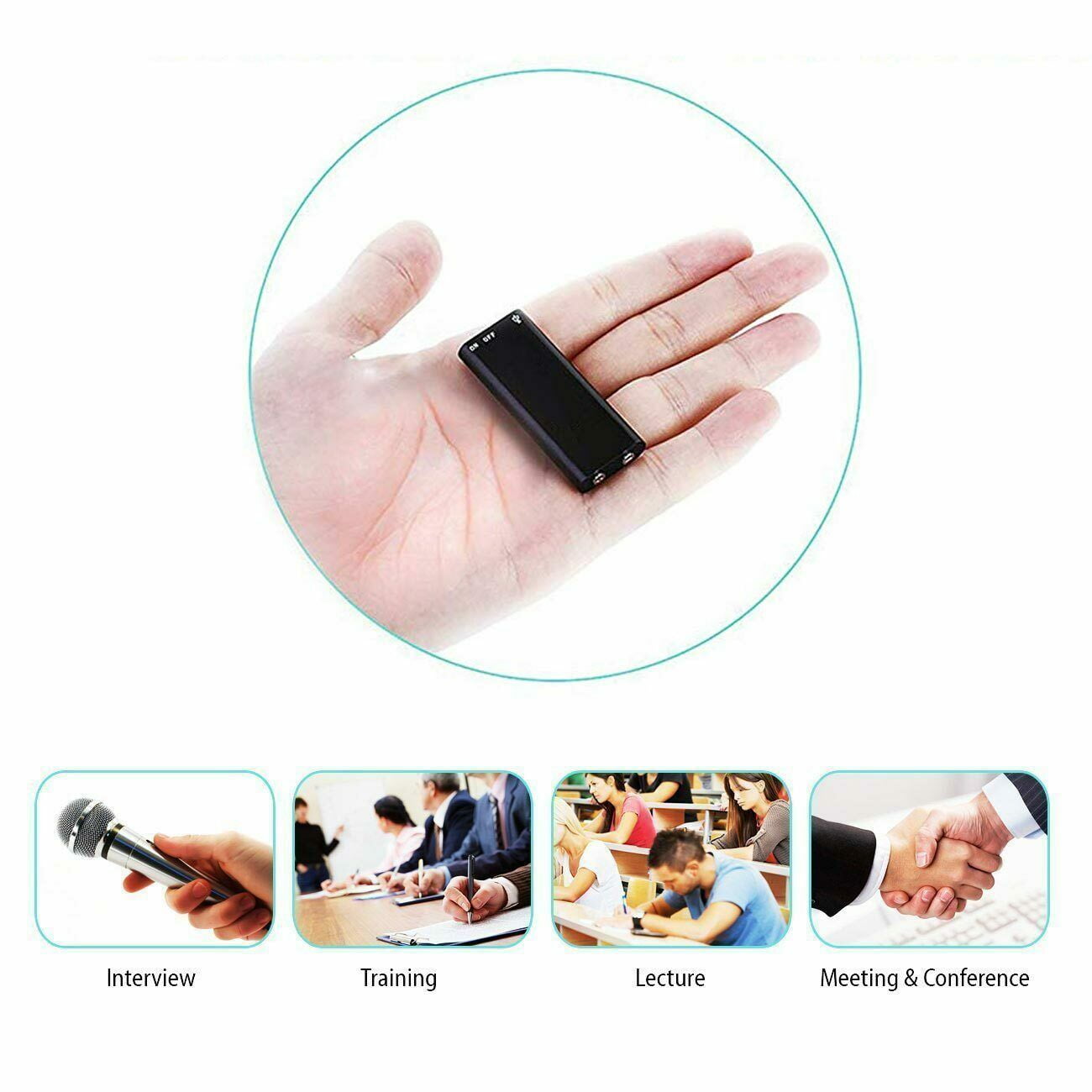 2024 Mini Voice Recorder - 8GB Storage | Sound Audio Recorder for Lectures, Meetings |96 Hours Storage Capacity | Long Lasting Battery