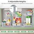 thumbnail image 7 of Under Sink Organizer 2 Tier Under the Sink Storage Slide out Pull out Cabinet Organizer Shelf Metal Sliding Drawer for Kitchen Bathroom Pantry Closet Organization Rack Grey 1 Pack, 7 of 7
