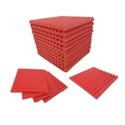 Bookishbunny 12 Pks Acoustic Foam Panels Wall Record Studio Soundproofing Damping Fire Resistant 12 x 12 x 1" Red