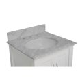 thumbnail image 2 of KBC Beverly 24" Solid Wood Bathroom Vanity w/ Carrara Stone in White, 2 of 7