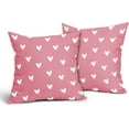 thumbnail image 2 of Valentines Day Pillow Cover Set of 2 22x22 Inch Love Heart Pink Cotton Linen Decorative Throw Pillow Case Outdoor Cushion Cover for Home Couch Sofa Farmhouse Decor, 2 of 6
