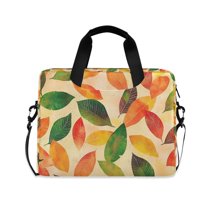 FORMRS 16" Laptop Sleeve Bag Carrying Case with Handle Travel Shoulder Briefcase, Green Retro Autumn Leaves