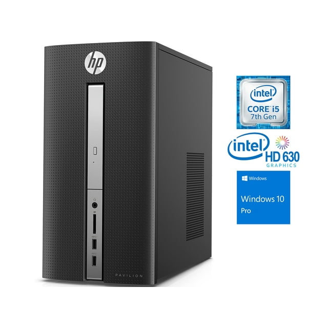 HP Pavilion 570 Desktop PC, Intel Quad-Core i5-7400 Upto 3.5GHz, 32GB RAM, 1TB NVMe SSD + 1TB HDD, DVD-RW, VGA, HDMI, Card Reader, Wi-Fi, Bluetooth, Windows 10 Pro