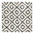 thumbnail image 3 of Unique Loom Trellis Shag Collection Area Rug - Ruth (4' Square White and Black/Ivory), 3 of 11