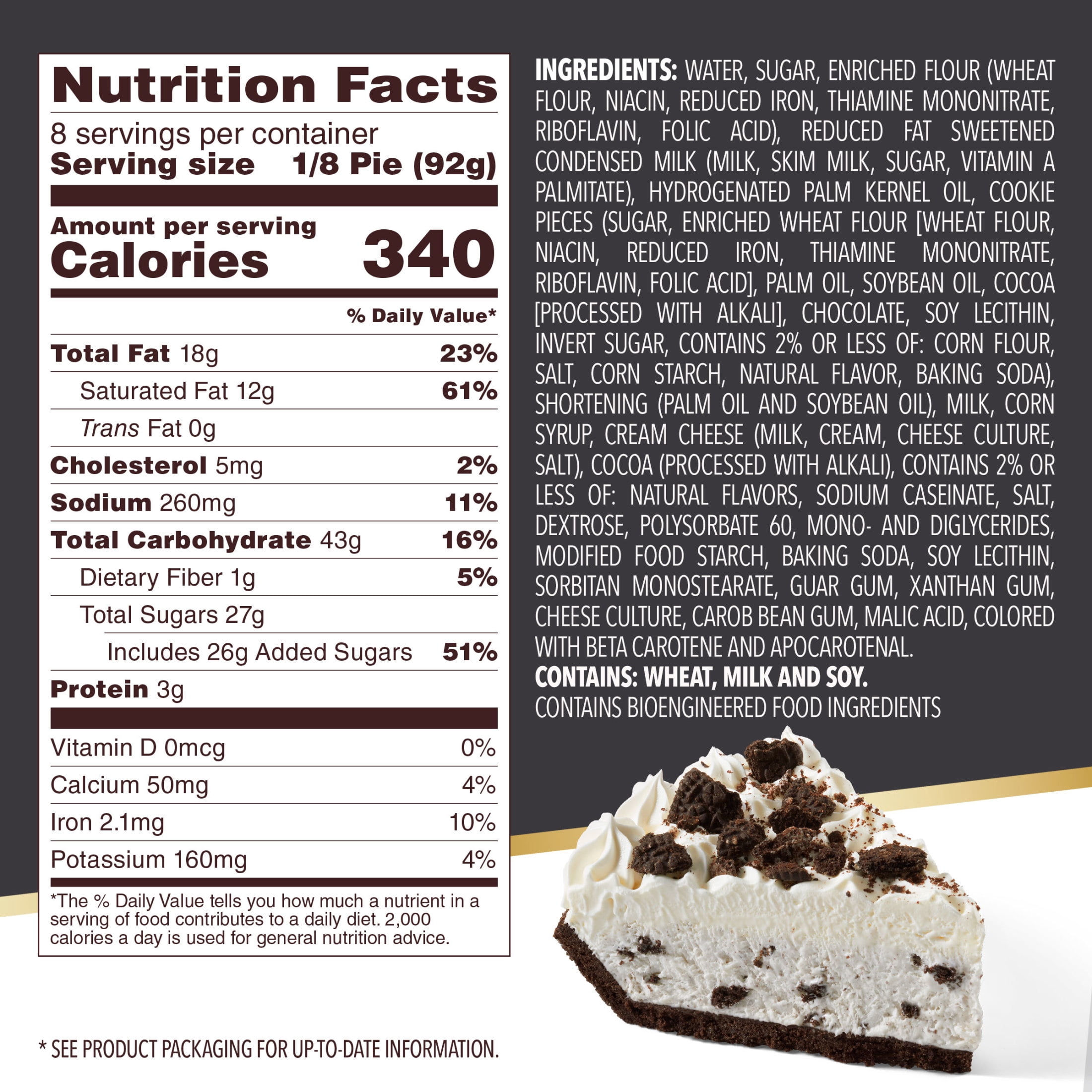 Edwards Premium Desserts Frozen Cookies and Crème Pie, 26.0 oz