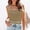 Khaki, variant on Women's Tennis Tanks Square Neck Knit Crop Tank Tops with Slim Color Block Sleeveless Shirt Khaki S