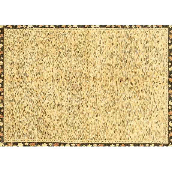 Ahgly Company Indoor Rectangle Abstract Brown Modern Area Rugs, 2' x 5'