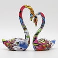thumbnail image 4 of Graffiti Swan Estatua de pareja Colorful Swan Resin Bird Par Feng Shui romántico regalos para boda y decoración de San Valentín para segundo, 4 of 9