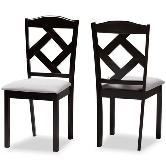 Bowery Hill Dining Side Chair in Grey and Brown (Set of 2)