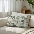thumbnail image 3 of Tropical Green Palm Tree Throw Pillow Cover, Pillowcase Protectors with Zipper, Breathable Decorative Lumbar Pillow Case Cover, Summer Beach Botanical Pillow Shams for Couch Sofa 16x24Inch, 3 of 8