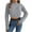 Gray, variant on Oksale Cropped Fall Sweaters for Women V Neck Peplum Sweater Trendy Ruffle Hem Waist Pullover Loose Long Sleeve Knit Jumpers Elegant Soft Tops Army Green L
