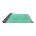 thumbnail image 2 of Ahgly Company Indoor Round Abstract Turquoise Blue Modern Area Rugs, 5' Round, 2 of 4